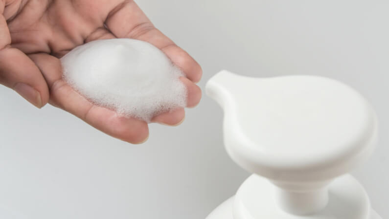using mild soap