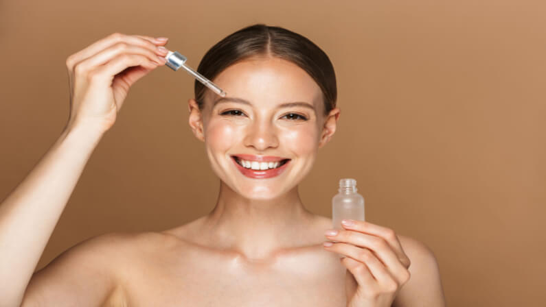 applying face oil
